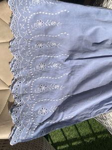 BLUE Cotton Embroidered Dress 4-6 years girls