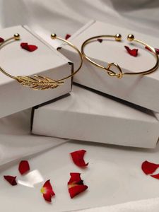 Set of Two Gold Cuff Bracelets