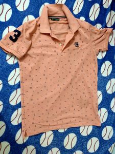 Stylish Peach Polo T Shirt