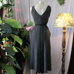 Striped Midi Jumpsuit