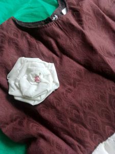 Burgundy &amp; White Dress