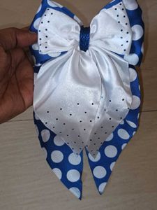 Stylish Blue Polka Dot Hair Bow
