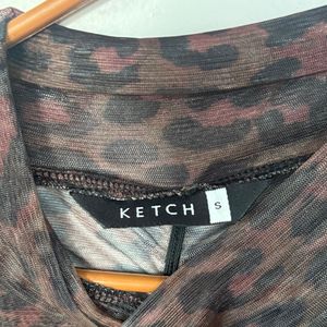 Leopard Print Mesh Top