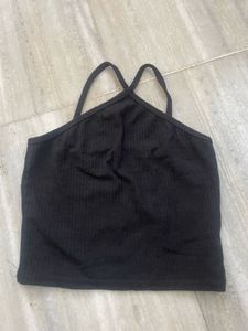 Black Crop Tank Top