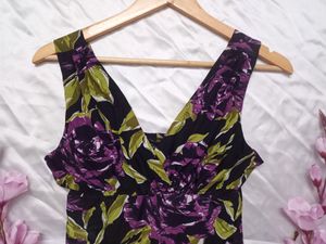 Black and Purple Floral Mini Dress/Long Top