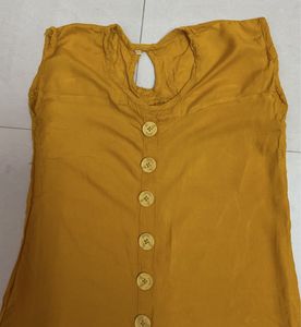 Yellow- Mustard Daily Wear Sleeveless Kurta
