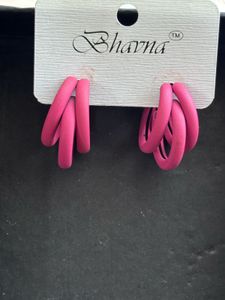 Pink Hoop Earrings