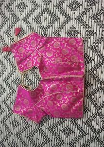 Pink Brocade Readymade Blouse