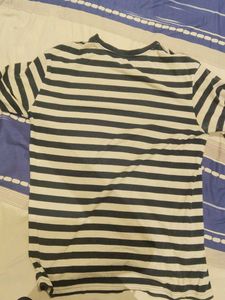 Jockey T Shirt White And blue Stripes