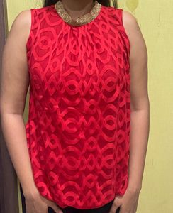 Red Top With Golden Collar