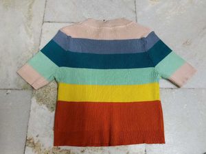Colorful Striped Knit Top