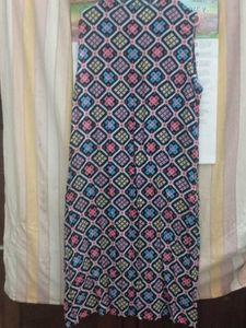 Patterned Button-Up Kurta Sleeveless With Cuts