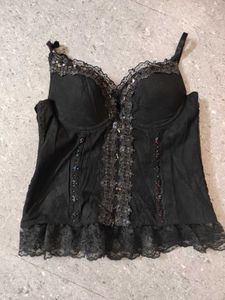 Lace Trim beaded detail Corset Top