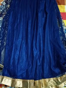 Navy blue Lehenga Gold Zari