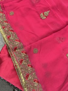 Pink Embroidery Suit With Full  Embroideryduppta