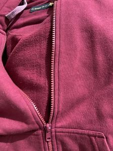 Maroon Zip-Up Hoodie