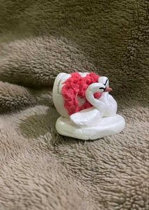 Handmade Clay Swans Photo Stand