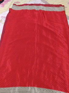 School Uniform Red Saree