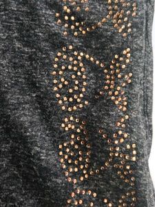 Embellished Gray Knit Top