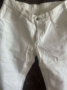 White Bootcut Jeans