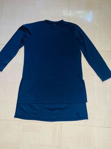 Navy Blue Layered Tunic Dress