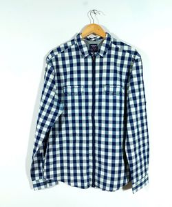 Blue Checks Hoodie Shirt for Men's