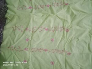 Cotton Applique Work Suit Kurta With Dupptta