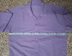 Vintage-Style Textured Lilac Short-Sleeve Shirt