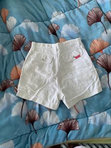 White High Waisted Shorts