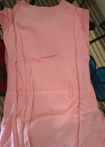 Peach Dress with Floral and belt