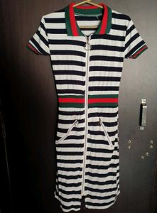 Zipper Bodycon Dress/Overcoat