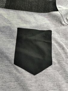 Grey With Black Net Dress