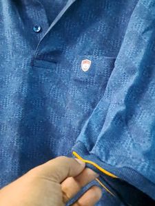 Blue Patterned Polo Shirt