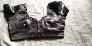 silver black combination saree blouse
