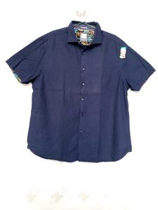 Navy Blue Patterned Shirt