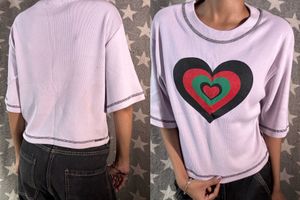 Knitted Heart Print Top
