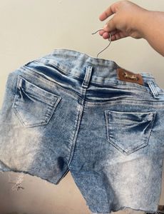 Acid Wash Denim Shorts