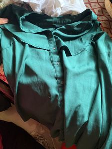 Green Office Wear Shirt