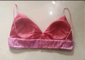 Pink Satin Bralette Blouse