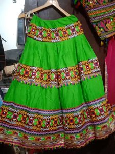 Green Multy Garba Choli For  Girl