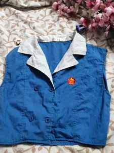 Aesthetic Blue Collar Crop Top