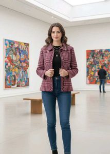 last✨best Shimmer Houndstooth Blazer✿⁠