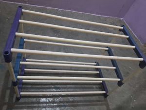 Blue &amp; White 4-Tier Shoe Rack
