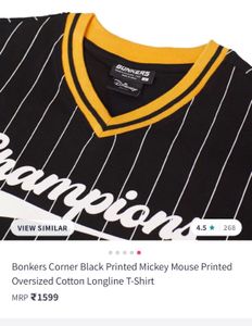 Bonkers Corner Black Mickey Mouse Printed Tshirt