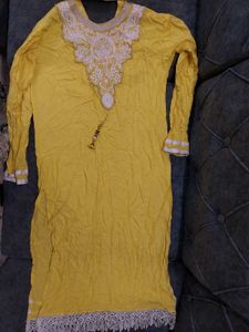 Yellow Embroidered Tunic