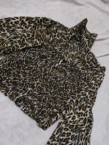 Leopard Print Smocked Top