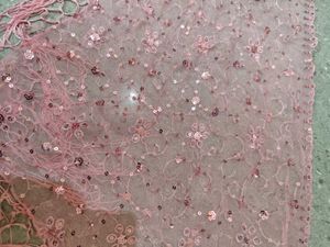 Pink Sequin Fairycore Ethereal Triangle scarf