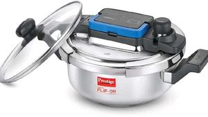 New Prestige 2L Flipon Pressure Cooker With Glass