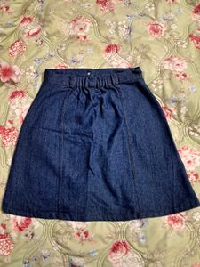 Denim A-Line Button Skirt