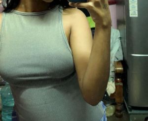 Gray Ribbed Tank Top